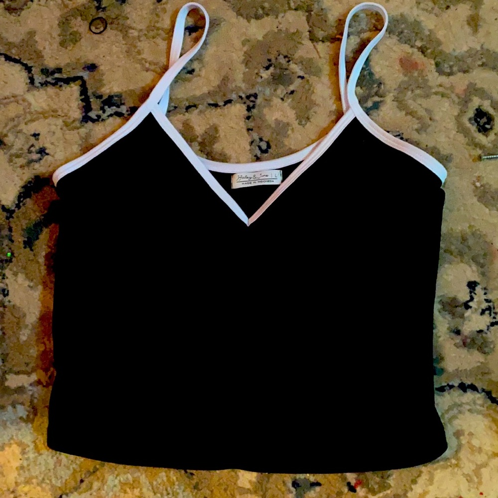 Fabric-Velvet (black) crop top